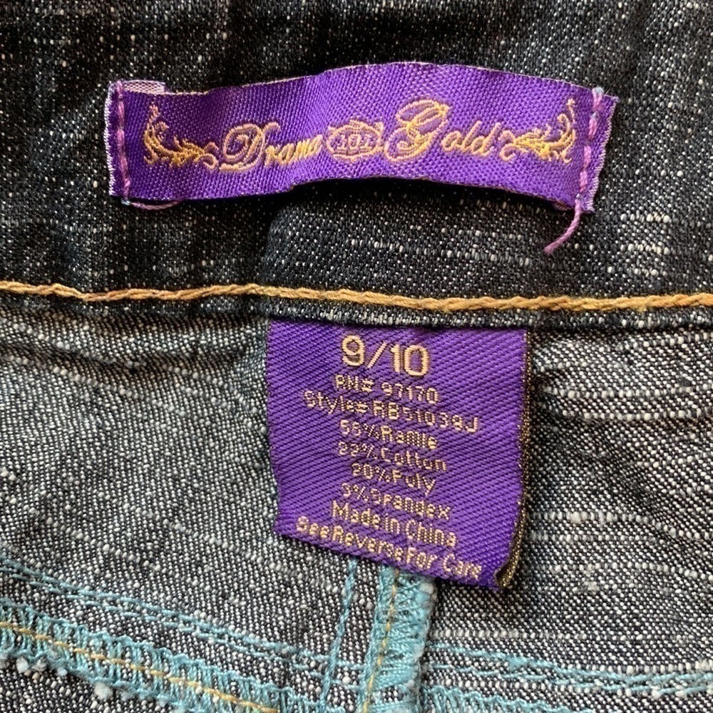 Drama Gold Bootleg Jeans Embroidered NWT Waist 32 9/10 Y2K - Picture 5 of 6